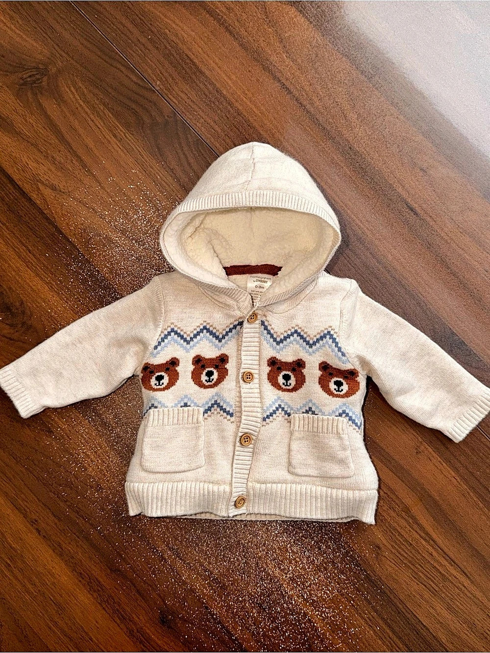 homegrown by GYMBOREE Baby 0-3M Hooded Knit Jacket
